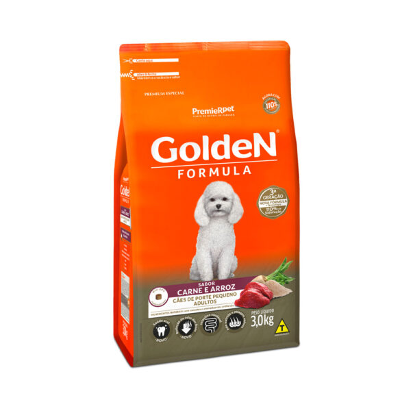 Ração Golden Formula Cães Adultos Raças Pequenas Carne E Arroz Mini Bits 3 Kg