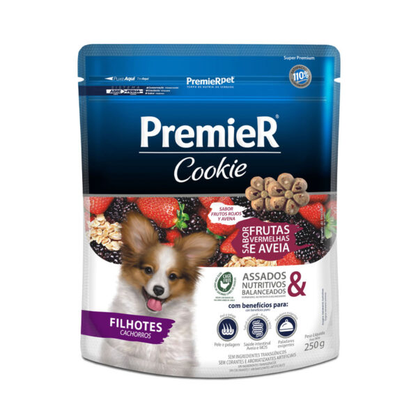 Cookie Premier Cães Filhotes Frutas Vermelhas E Aveia 250 G