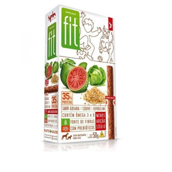 Petisco Spin Pet Onebyone Gourmet Fit Stick Goiaba, Couve E Gergelim 50 G
