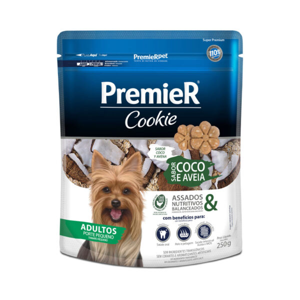 Cookie Premier Cães Adultos Porte Pequeno Coco E Aveia 250 G