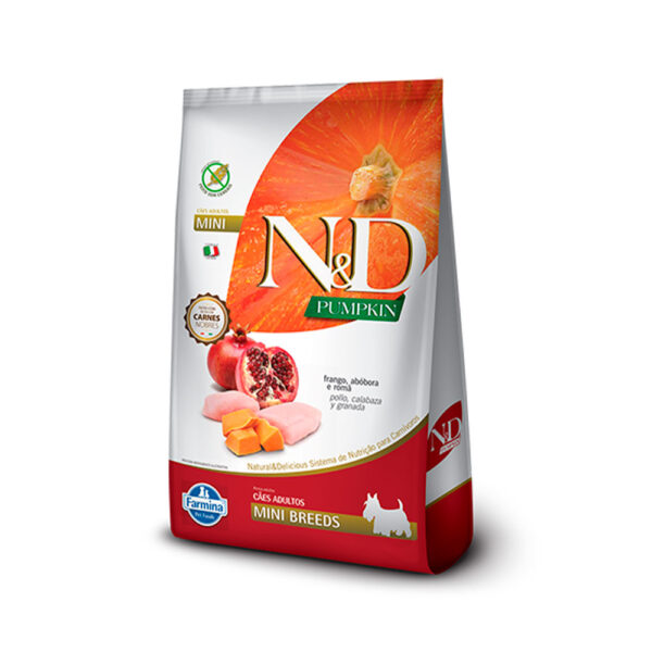 Ração N&D Pumpkin Cães Adultos Raças Pequenas Frango, Abóbora E Romã 2,5 Kg