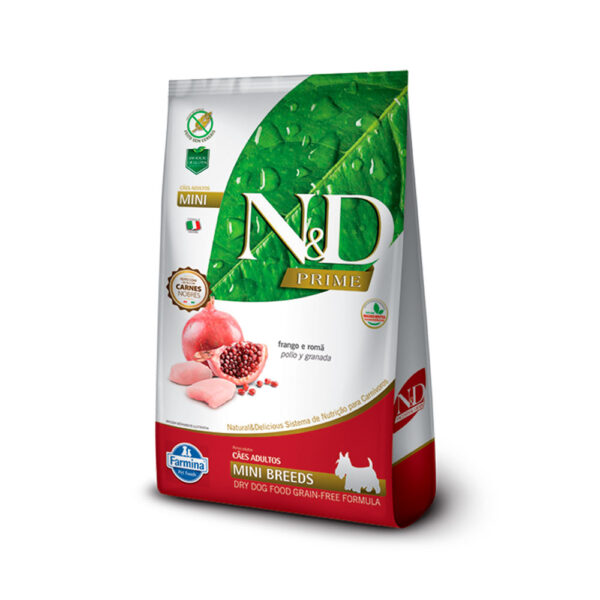Ração N&d Prime Cães Adultos Mini Frango E Romã 2,5 Kg
