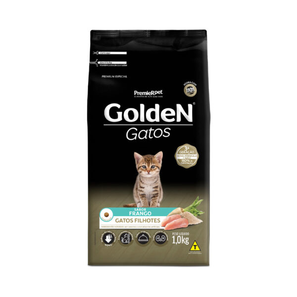 Ração Golden Gatos Filhotes Sabor Frango 3 Kg
