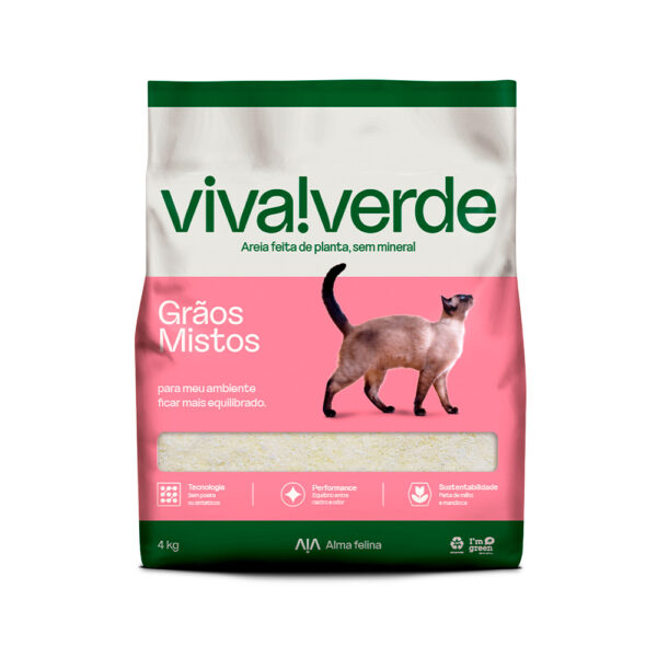 Areia Higiênica Biodegradável Vida Descomplicada Viva Verde 4 Kg