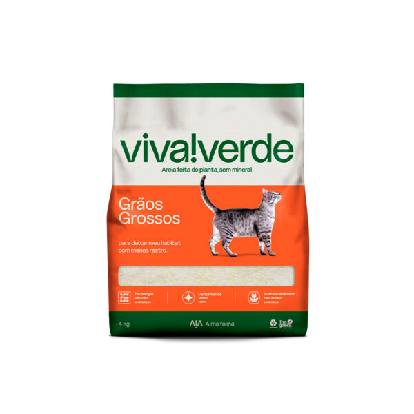 Areia Gato Viva Verde Grossa 4kg