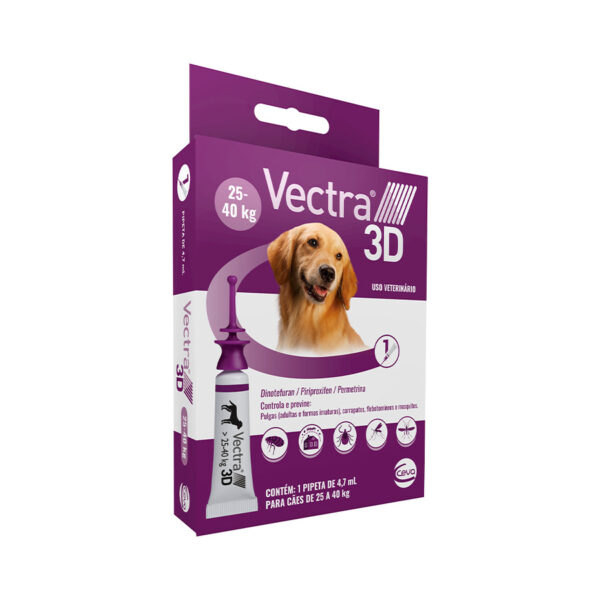 Antipulgas Vectra 3d Cães 25 A 40 Kg Ceva 4,7 Ml 1 Pipeta