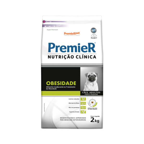 Ração Premier Nutrição Clínica Obesidade Cães Adultos Pequeno Porte 2 Kg